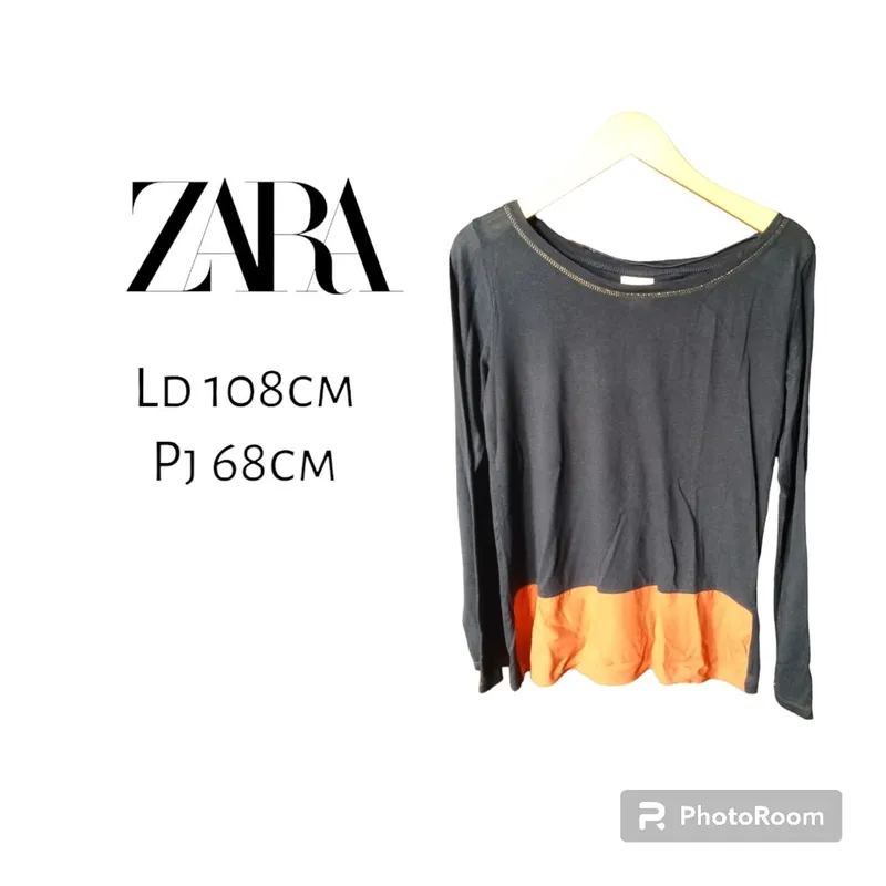 Zara black long tshirt Ld 108cm photo 1