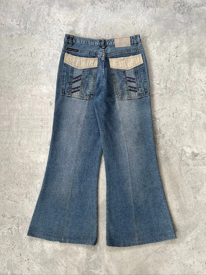 Guilu Washed Blue Flared Bootcut Jeans photo 1