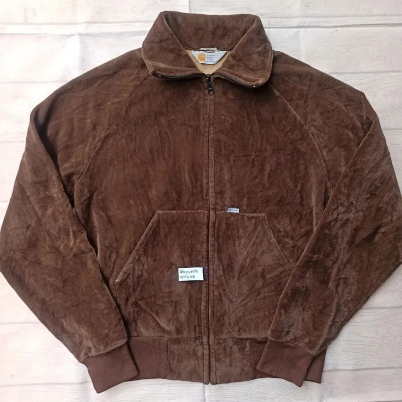 CARHARTT Brown VELOUR JACKET RUGGED OUTDOOR WEAR size  L photo 1