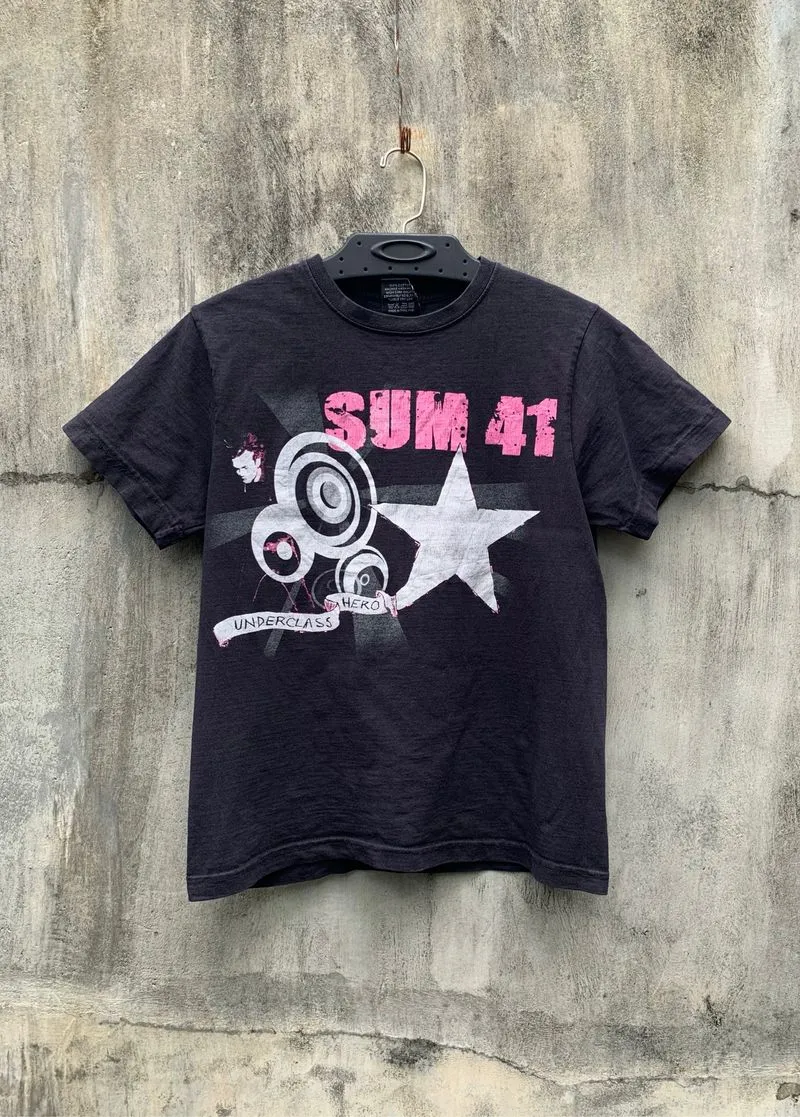 y2k Hot Rock Sum 41 Underclass Hero Band Tees photo 1