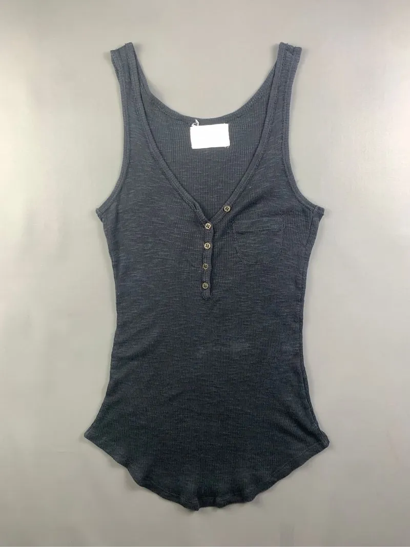 Zara Black Fitted Pocket Button Tanktop (S) photo 1