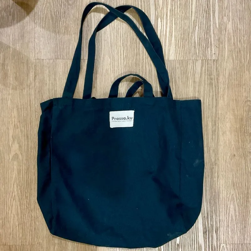 tote bag canvas hitam photo 1