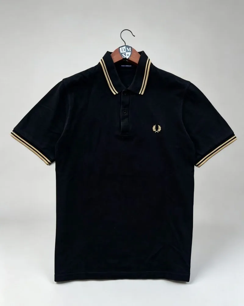 Fredperry M12 twin tipped polo shirt champagne black gold photo 1