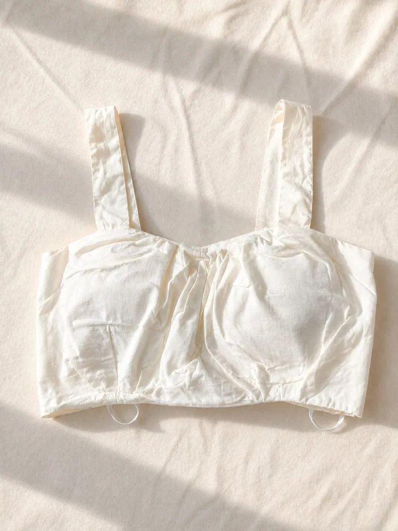 Love Bonito Linen Crop Top Built In Bra Off White XS ✨ photo 1