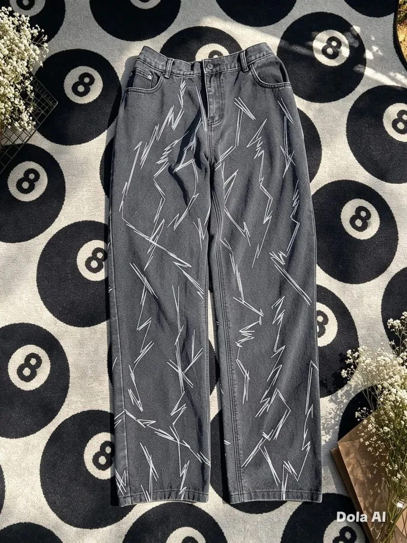 Our Legacy Zig-Zag Lightning Embroidered Denim ⚡️ photo 1