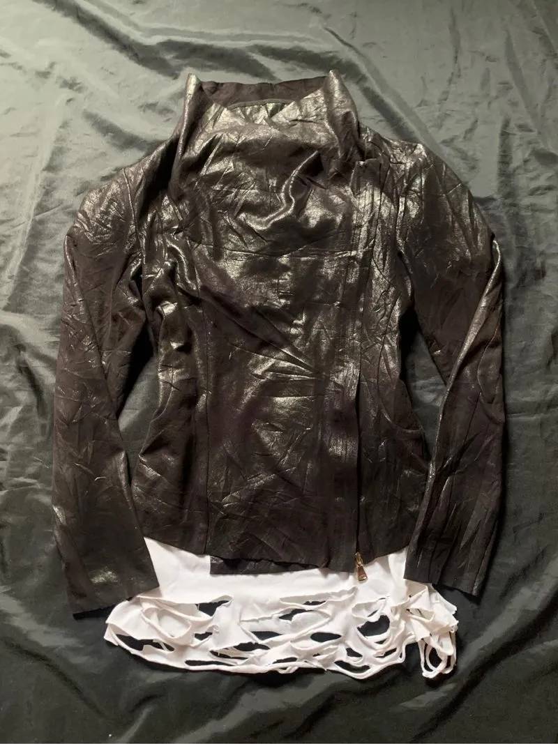 zara leather jacket  photo 1