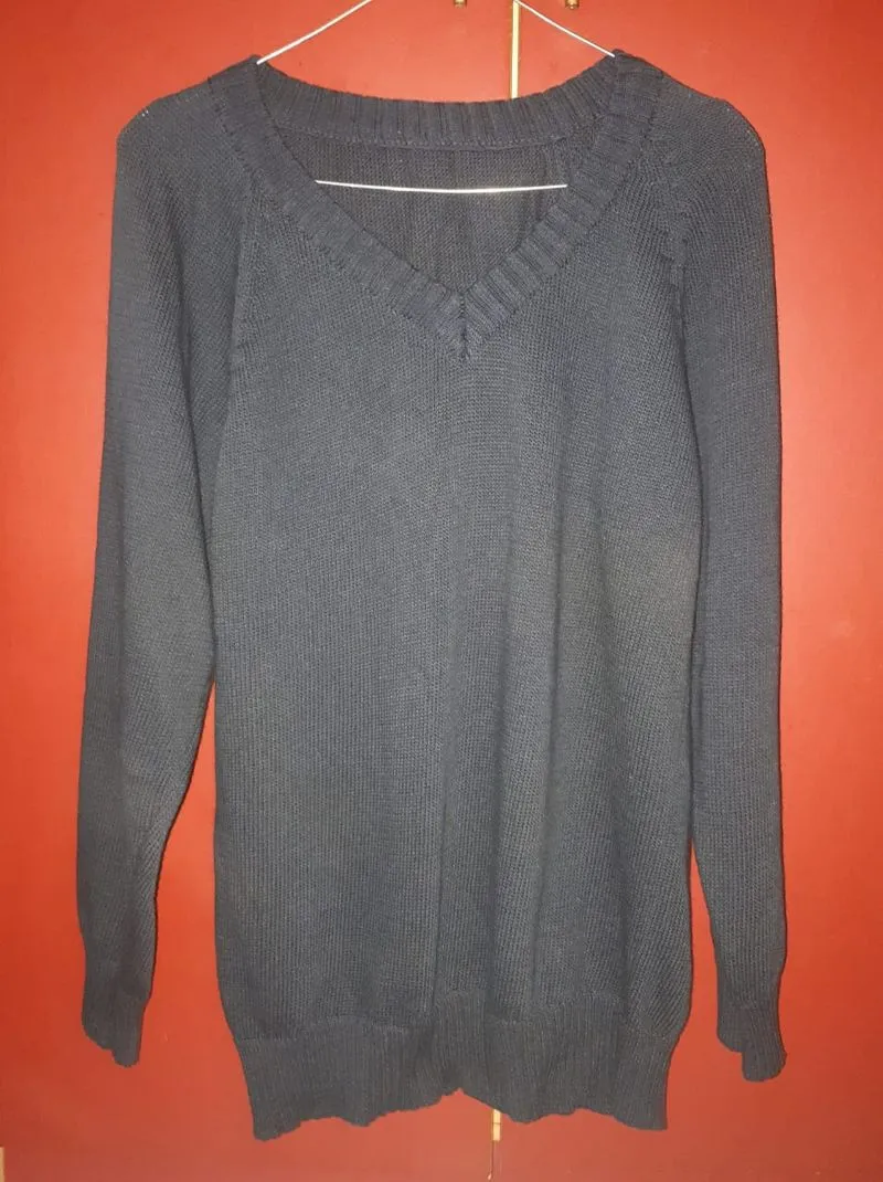 Sweater Rajut Warna Charcoal, Size L No Minus photo 1