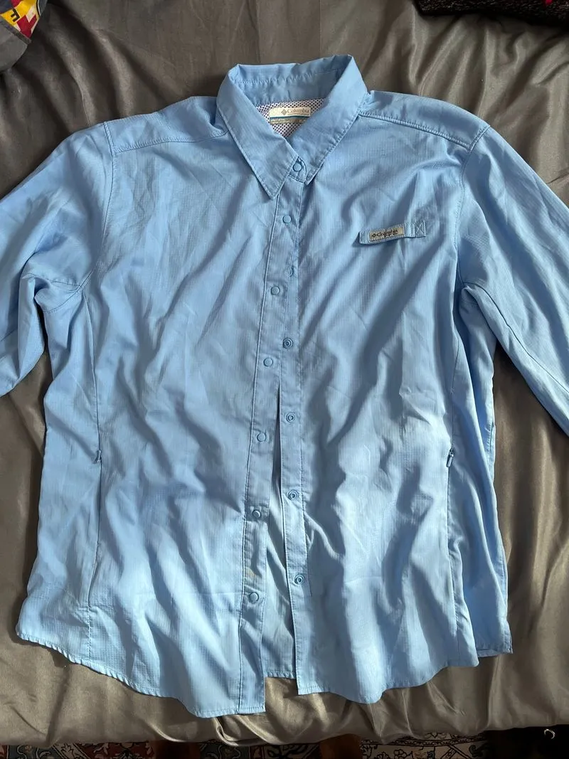 Long-Sleve Columbia PFG light blue photo 1