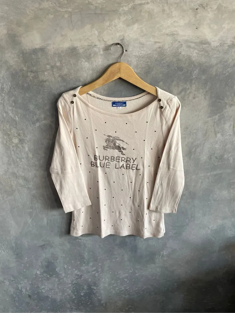 Y2k Grunge Vintage Burberry Blue Label Polkadot Big Logo photo 1