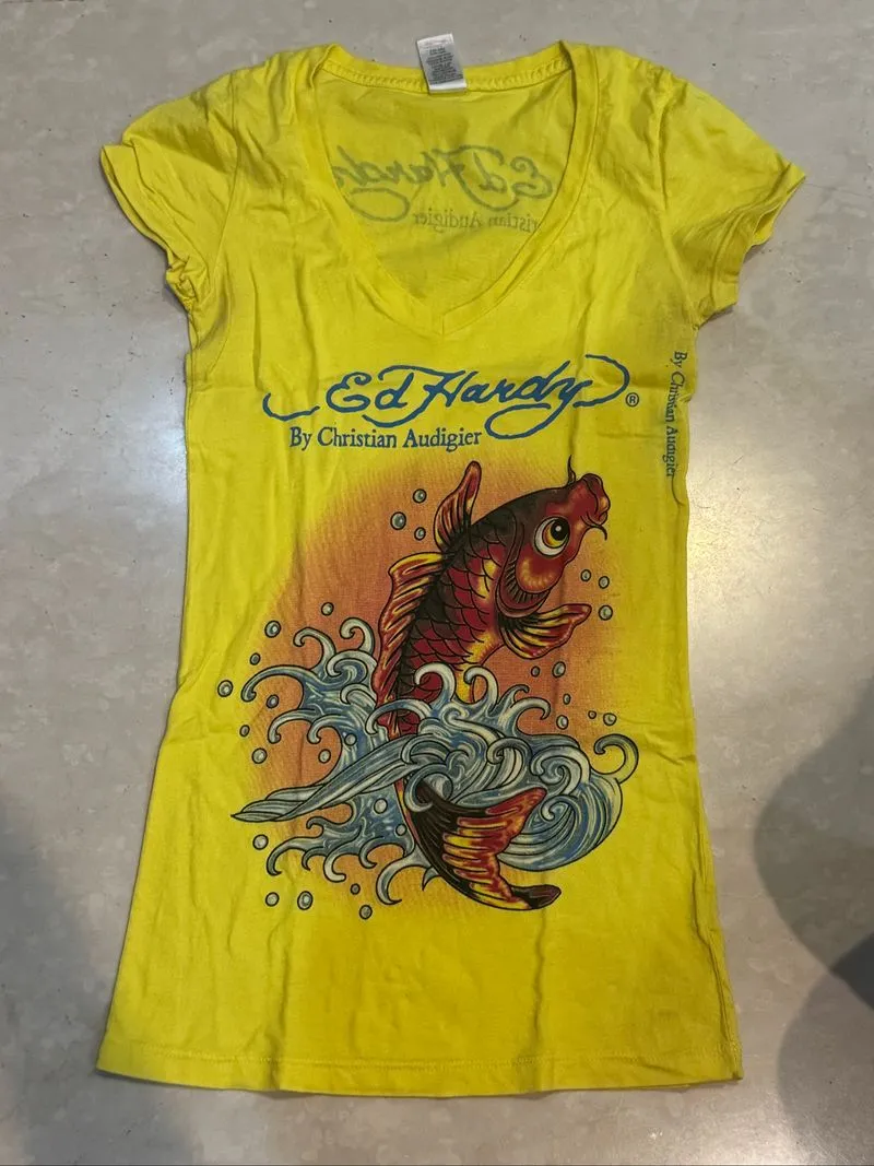 Ed Hardy v neck vintage top photo 1