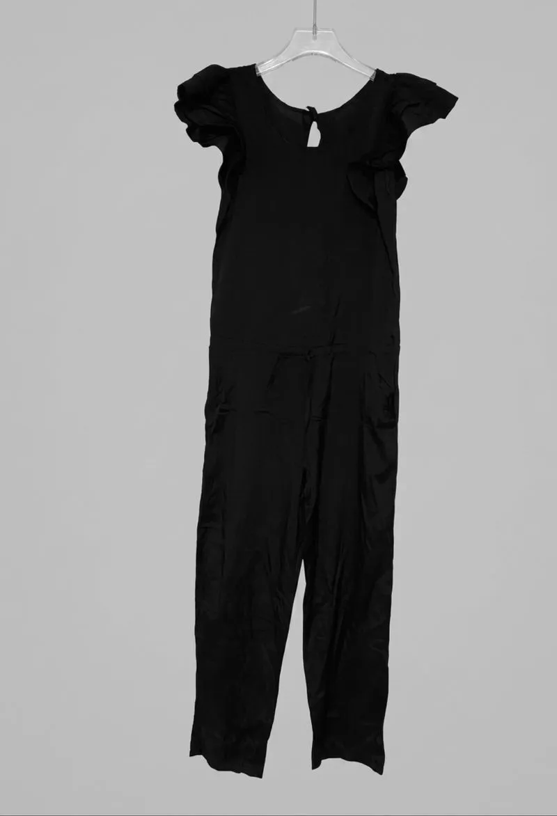 Elegant Black Ruffle Jumpsuit Preloved || Casual & Classy Bl photo 1