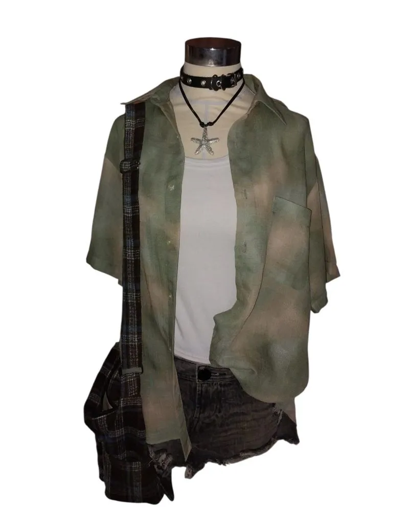 Green Mesh Outer Kemeja  photo 1