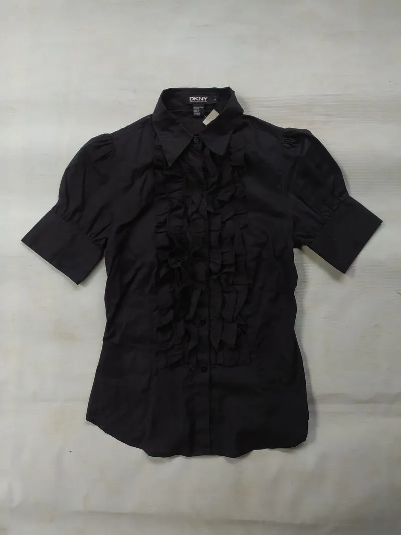 Dkny New York Blouse Black Ruffle photo 1
