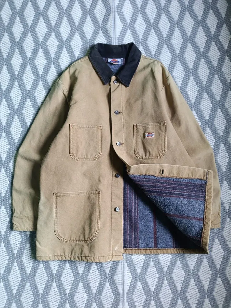 Vintage 90s Dickies Workwear Duck Canvas Blanket Chore Jacke photo 1