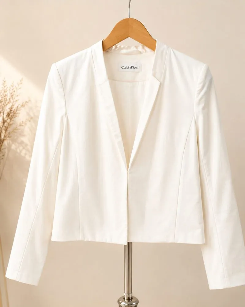 🤍 Calvin Klein Cropped Blazer Ivory Original photo 1