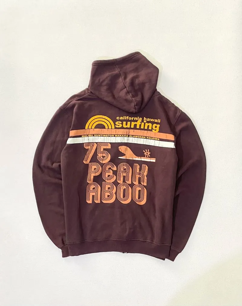 Hoodie Zipper Backprint Brown photo 1