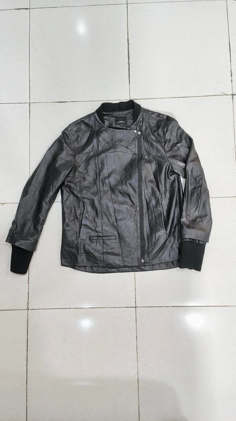 Asymmetrical leather jacket, goth jacket, avant garde y2k  photo 1