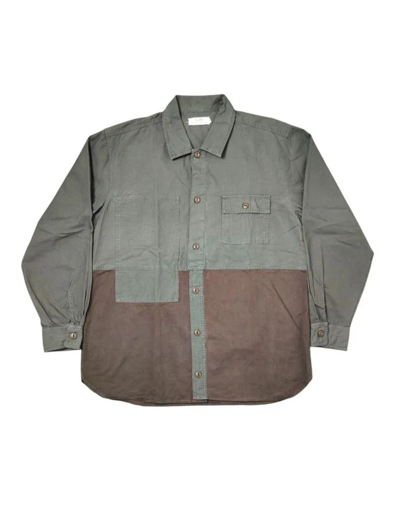 Olive Green Two Tone Shirt photo 1