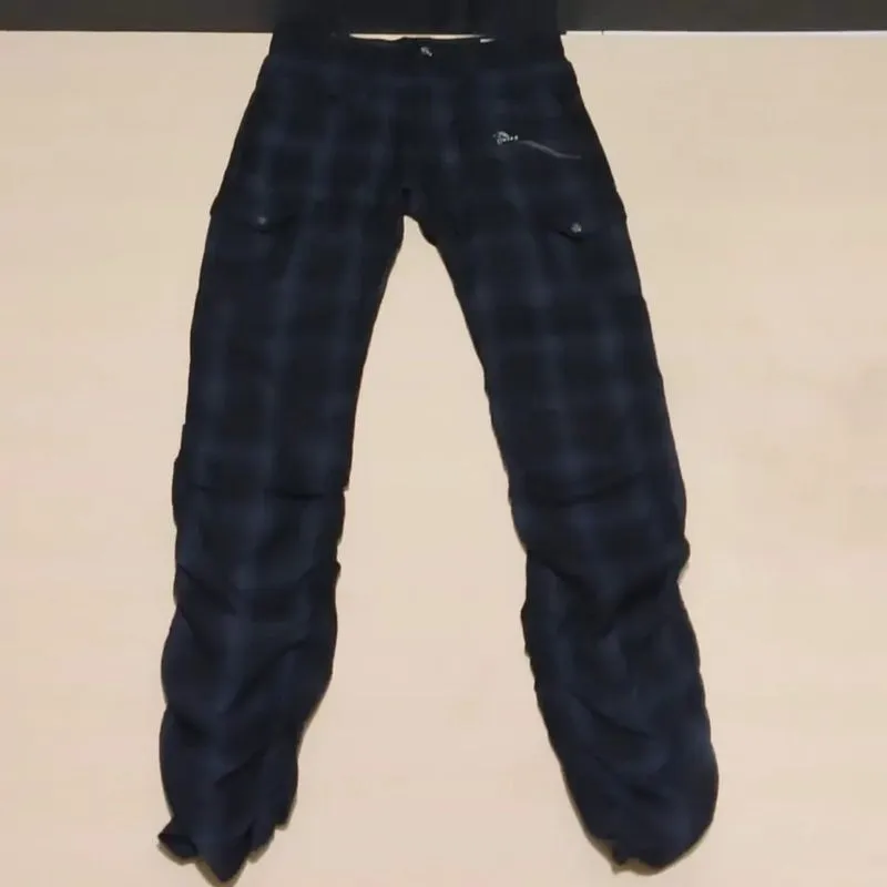 Doublefocus x Skulls Japanese Brand Double Waist Tartan Plai photo 1
