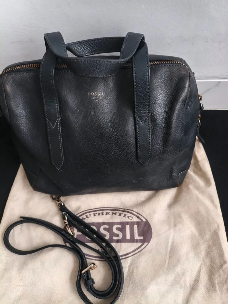 Fossil Satchel Bag Dark Blue Midnight  photo 1
