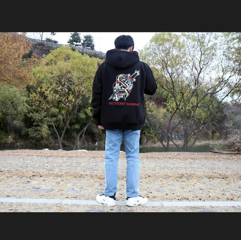 Artist Wear Skull Tattoist Sunrat Embroidery Streetwear Hood photo 1