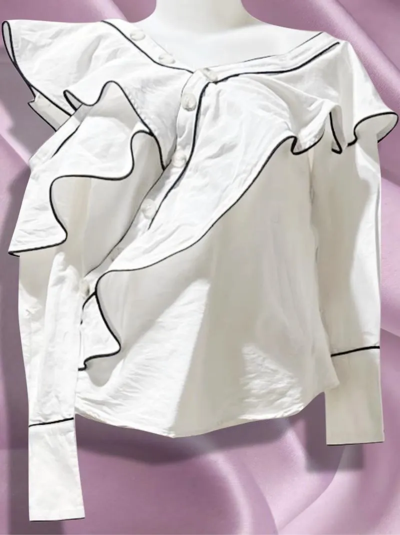 Self Portrait Asymmetrical Ruffle Blouse photo 1