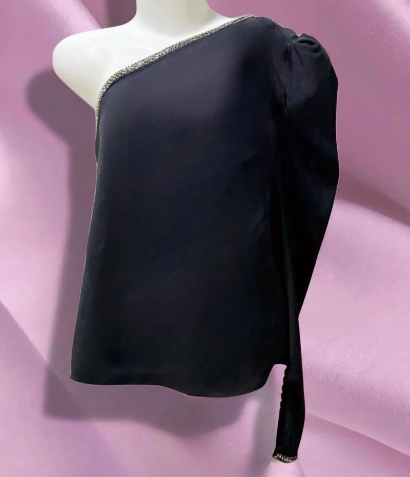 Self Portrait one Shoulder Crepe Top photo 1