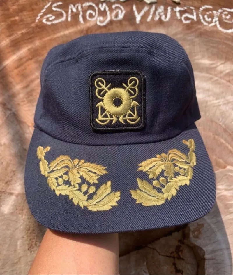 60’s Vintage Navy Hats Military Navy Blue Wool photo 1