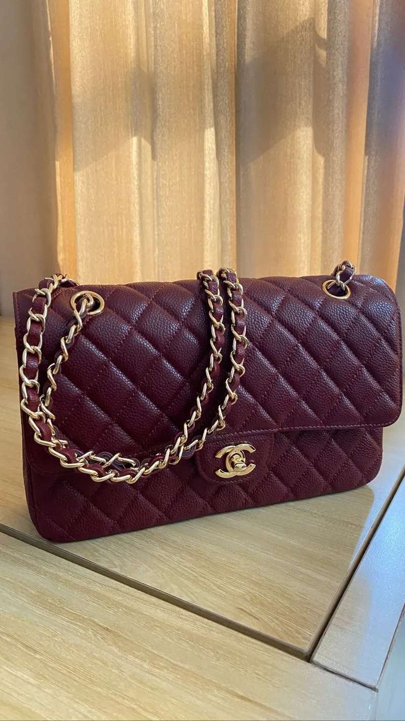 Chanel Classic Flap Burgundy Gold Hardwear photo 1