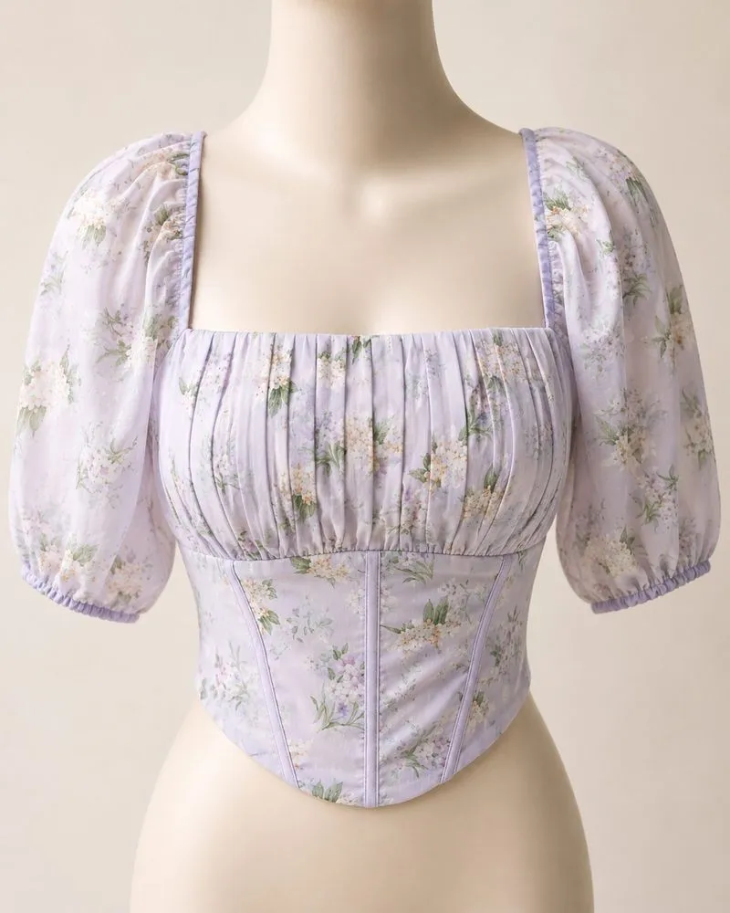 LOVET soft lilac floral corset top 🌷 photo 1