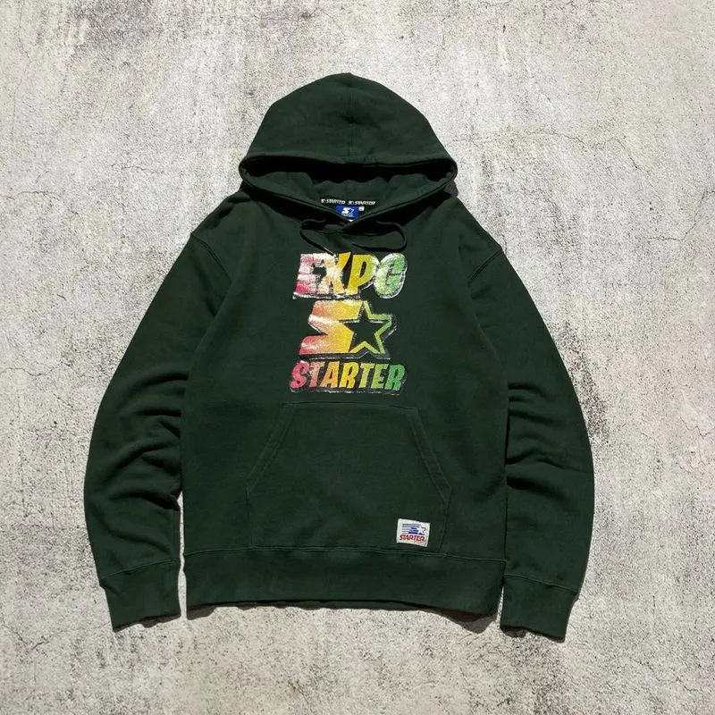 Starter big logo pullover hoodie green bottle photo 1