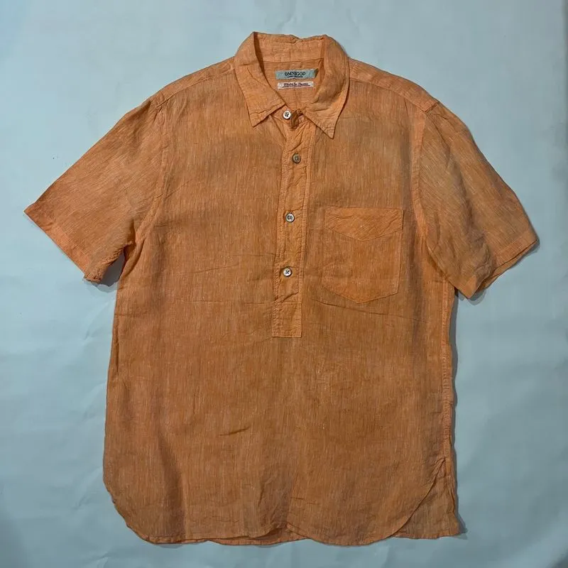 Omnigod Japan Half Button Down Linen Shirt photo 1