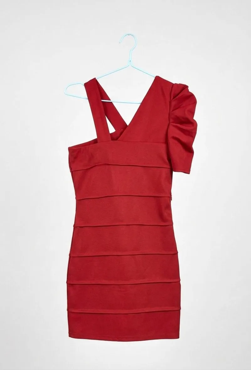 Elegant Red Bodycon Dress Preloved || Gaun Pesta Merah photo 1