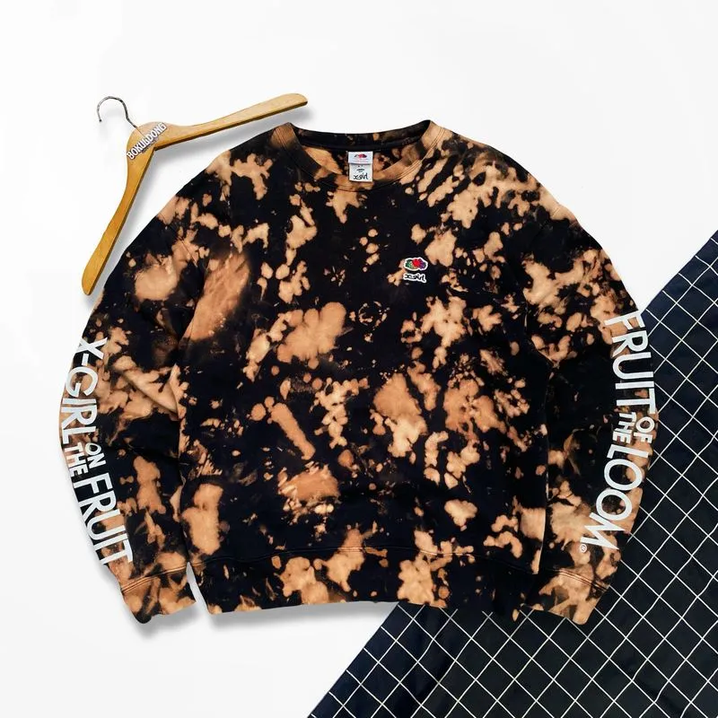 X-girl x fruit of the loom fotl crewneck tiedye sweetshirt photo 1