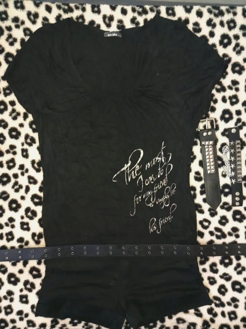 Clr!de Graphic Black Shirt Grunge Emo Alt Punk photo 1