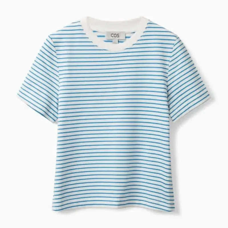 COS CLEAN CUT REGULAR T-SHIRT STRIPE LIGHT BLUE/WHITE photo 1
