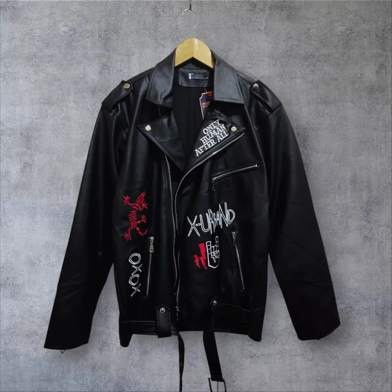 Jacket ramones kulit sintetis full bordir  photo 1