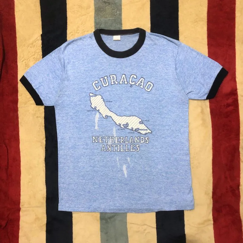 True Vintage 70s Sherry Curacao Distressed Ringer T-Shirt photo 1
