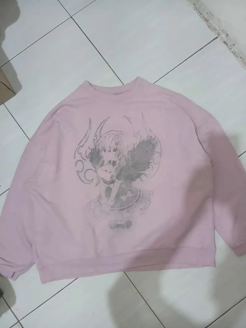 pink sweater anime. photo 1