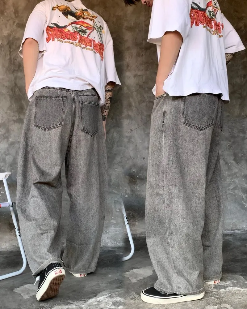 SCENT BAGGY GREY WASHED JEANS photo 1
