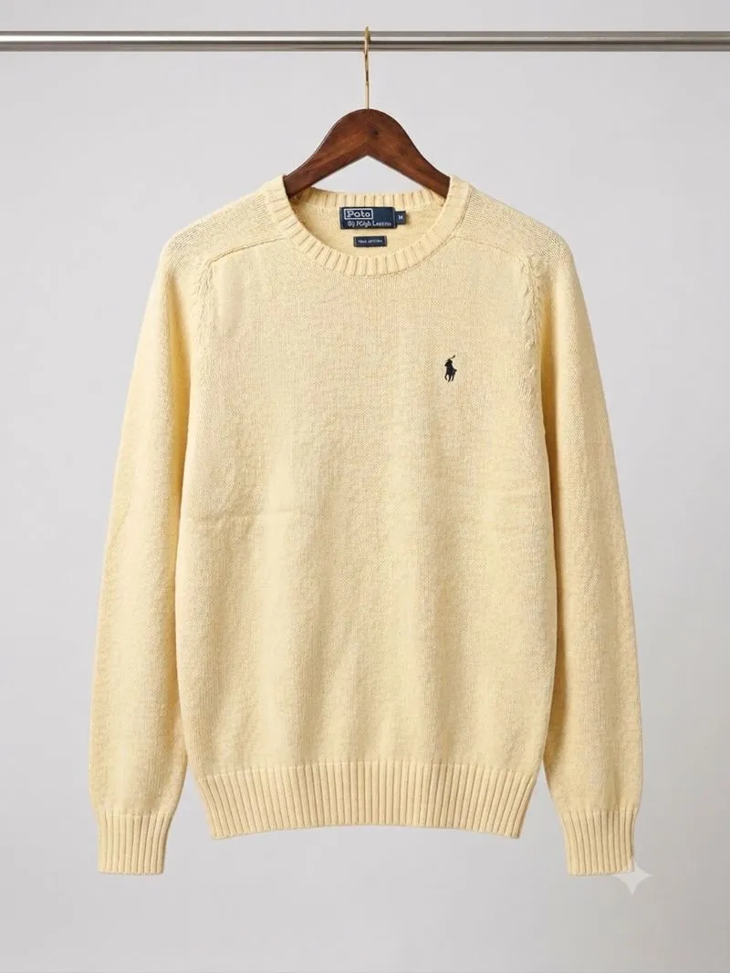 Sweater Polo Ralph Lauren Rajut Tebal Pria Butter Yellow photo 1