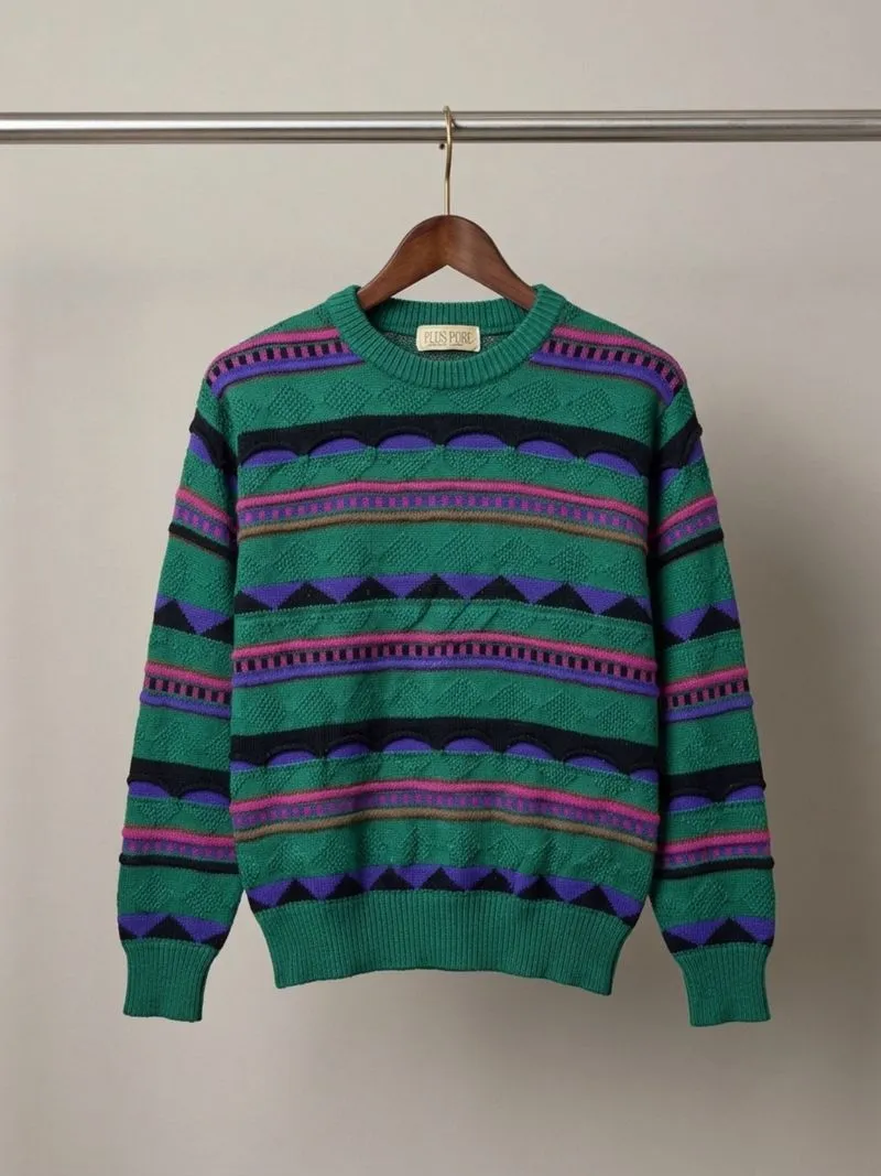 Vintage Knitwear Rajut Motif Pria Coogi Pattern photo 1