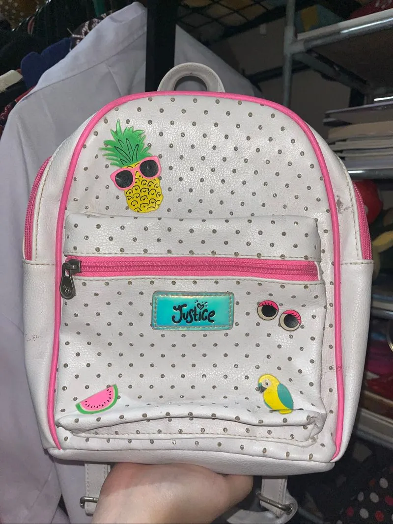 Justice White Mini Backpack photo 1