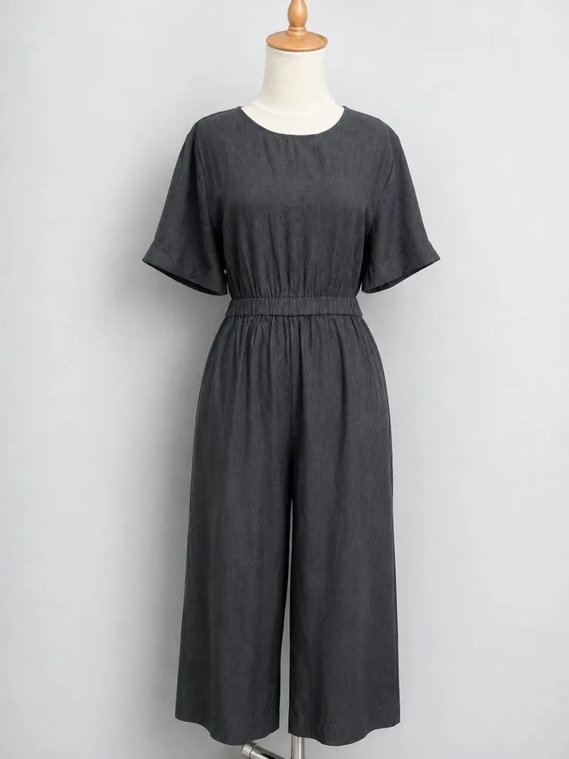 🖤 Minimalist Charcoal Jumpsuit Kulot 🖤 photo 1