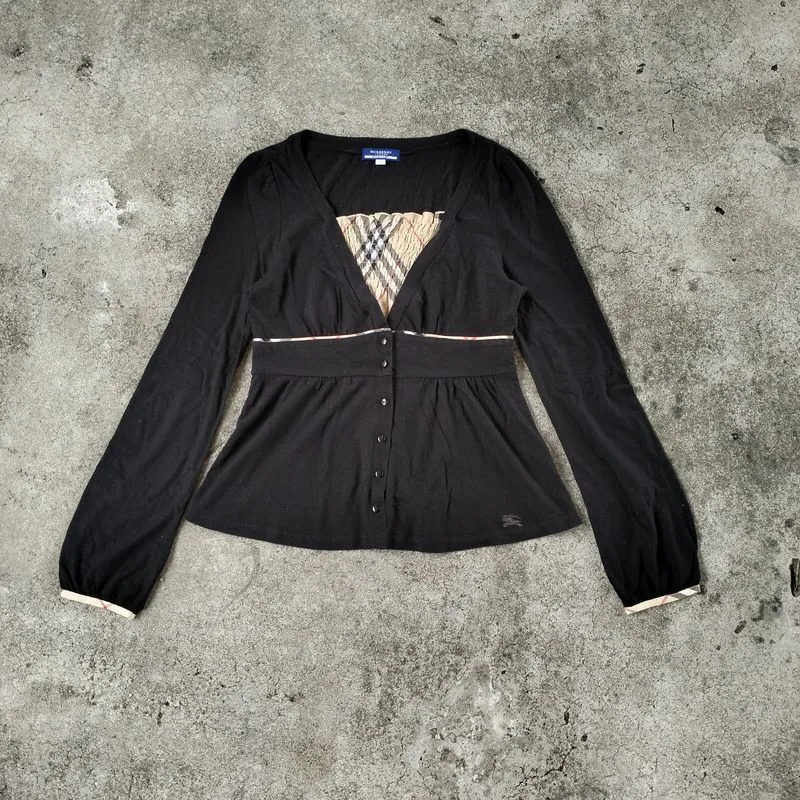 Burberry Y2K Avant Garde T-shirt Wanita black photo 1