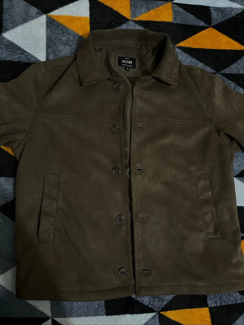MINIMAL BUTTON SUEDE JACKET SIGNORE SZ S photo 1