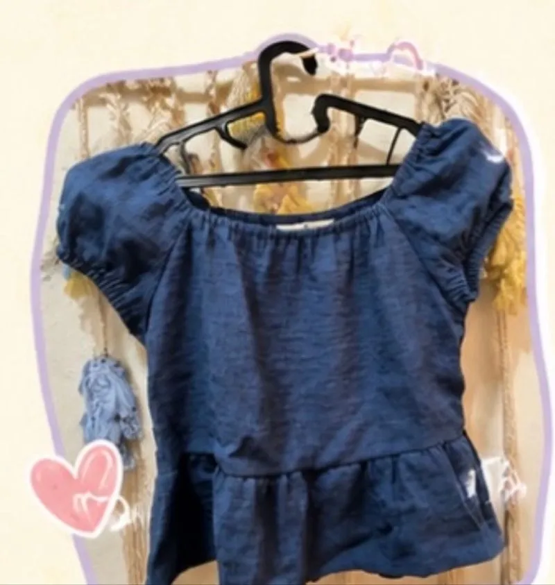 Navy Puff Top photo 1