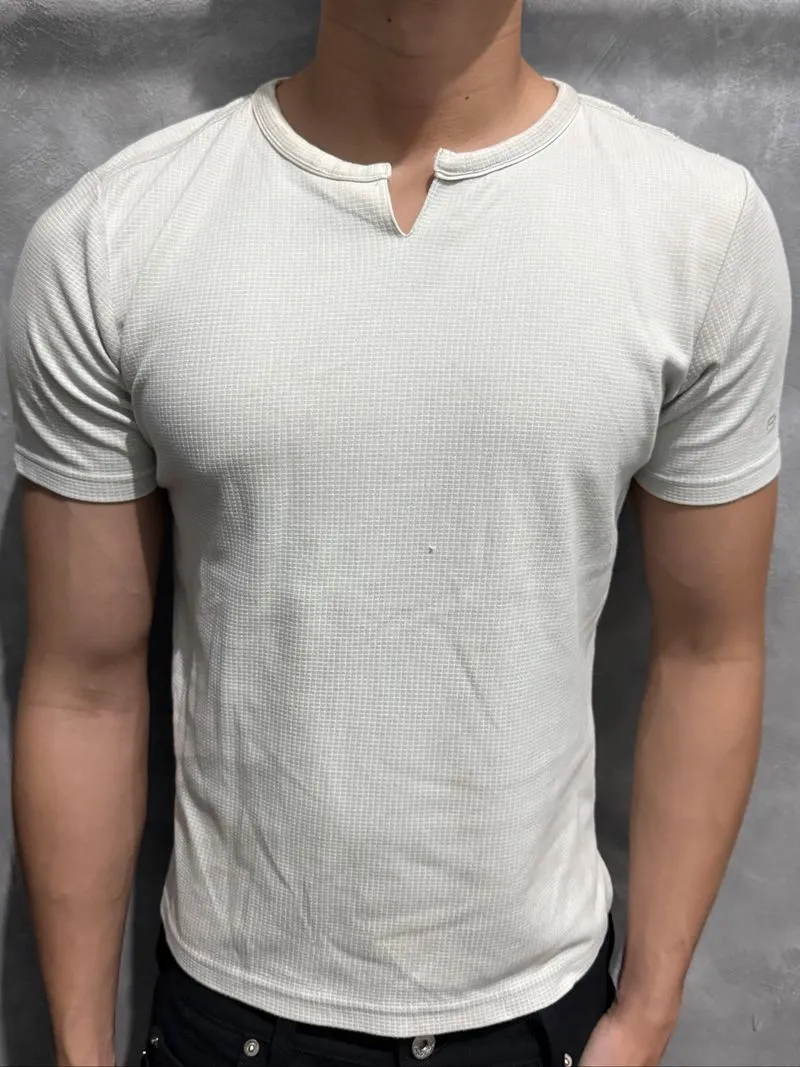Y2K V Collar Light Blue Tee photo 1