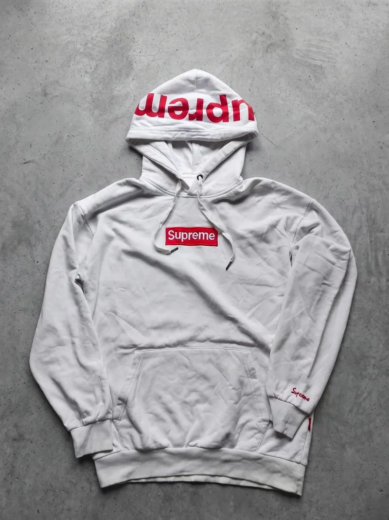 Supreme Box Logo Hoodie White Big Spellout Hood photo 1