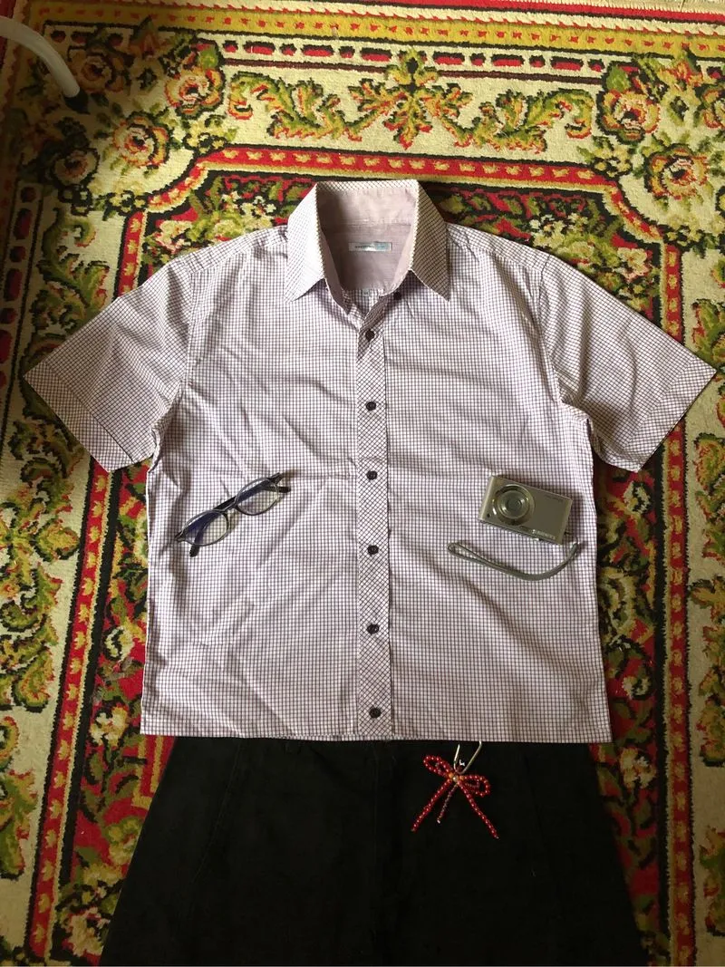 Vintage Casual shirt Pria purple white  photo 1